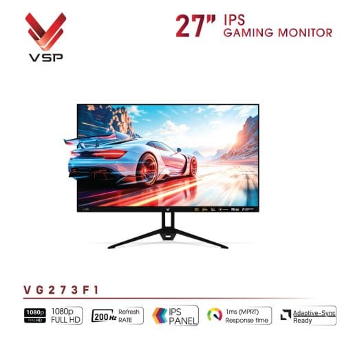 Man hinh Gaming VSP VG273F1 27 Inch IPS FHD 200Hz 1ms FreeSync Adaptive Sync Den