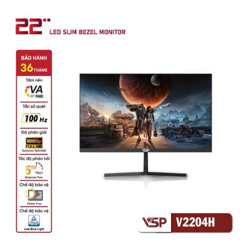 Man hinh VSP V2204H 21.5 inch Full HD VA 100Hz 5ms Black