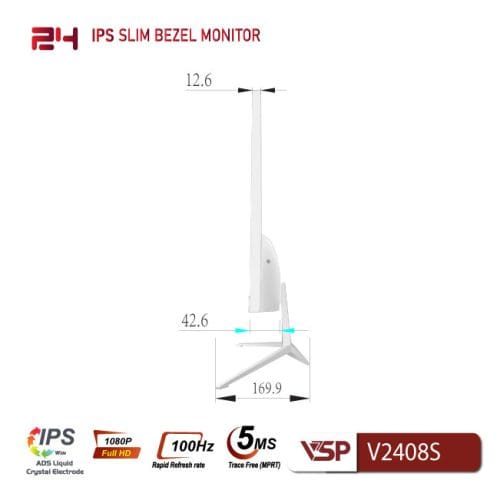 Man hinh VSP V2408S 100Hz 23.8 inch Full HD IPS 2ms White 1