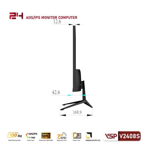 Man hinh VSP V2408S 100Hz 23.8 inch FullHD IPS 2ms Black 1